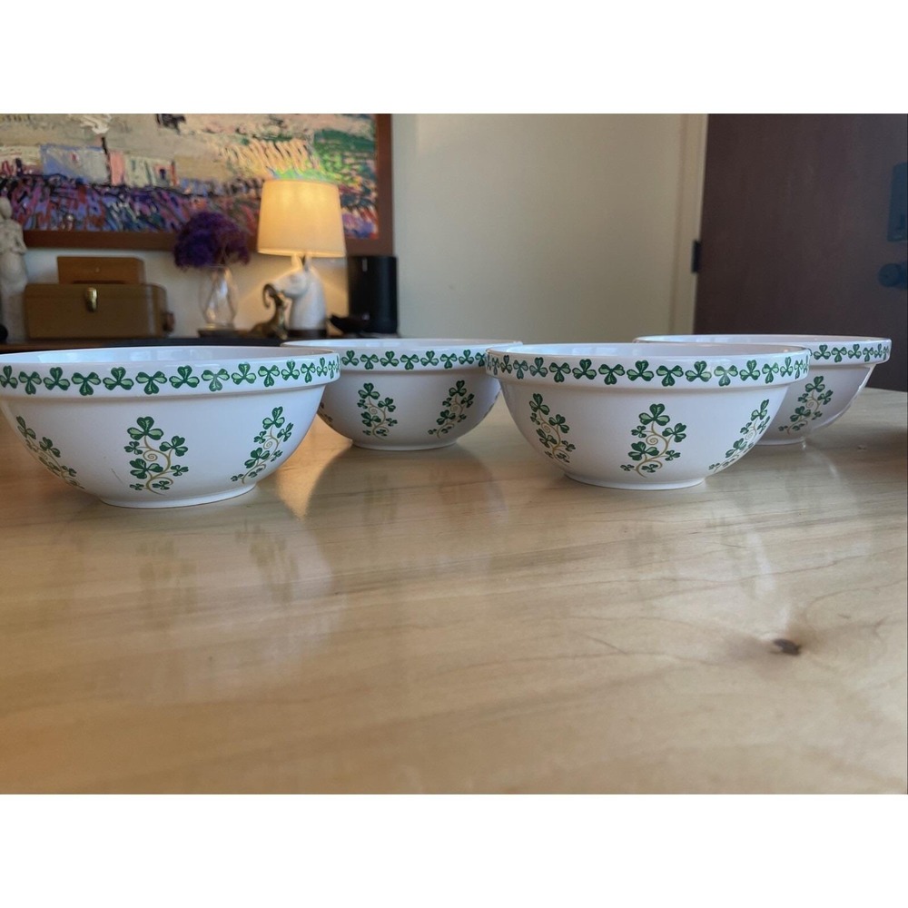 1970's Shamrock Irish Ireland Bowl Green White Arklow Brendan Erin Stone ARK50